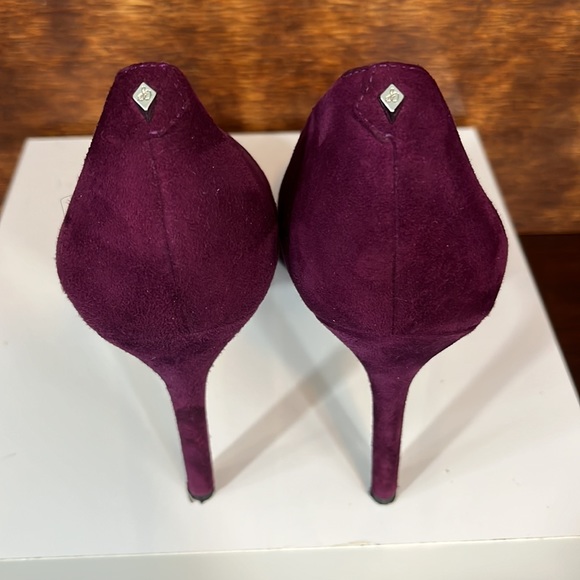 Gorgeous Sam Edelman Plum Suede High Heels Sz 7 - Picture 5 of 11